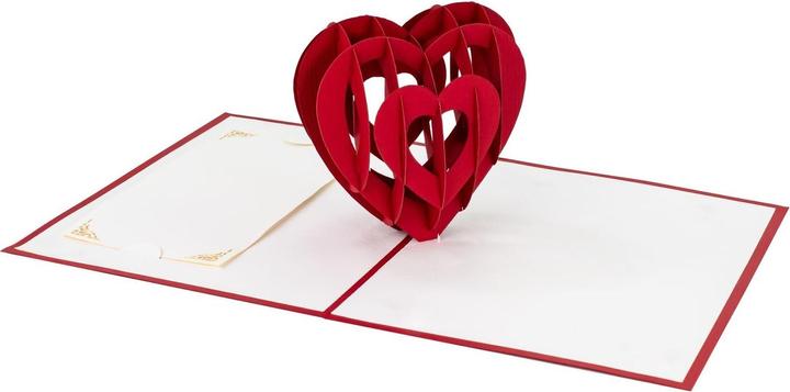 Hervorragend 3D Pop-up Karte neues Herz rot (1 Stk.)