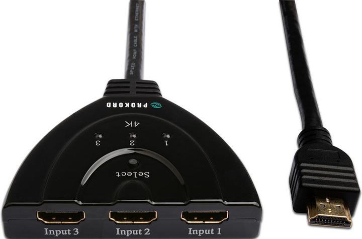 Actual product image Prokord HDMI 2.0 3X1 CABLE SWITCHER 4KX2K@60HZ (HDMI)