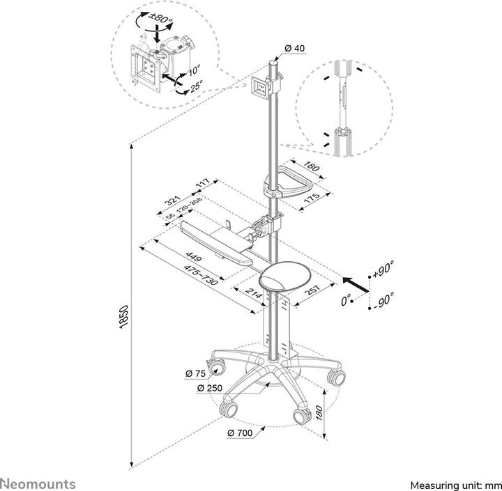 Immagine prodotto Neomounts Fpma-Mobile1800 (Pavimento, 27")
