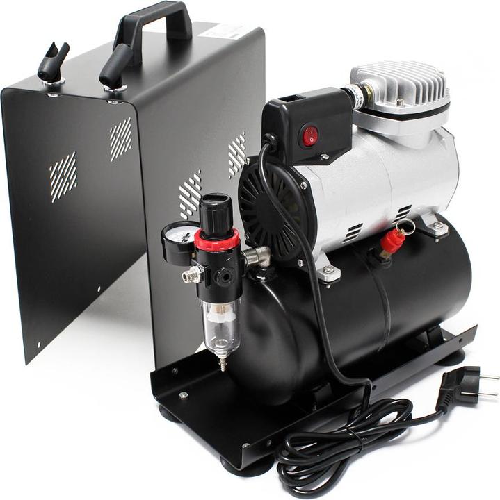 Image du produit Wiltec Compresseur Airbrush AF186A Réserv. air 1 cyl. 4 bar Coup. automatique (4 bar, 3 l)