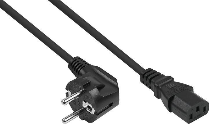 Actual product image Kabelmeister Earth contact plug 90° threaded to C13 black 1.8m (2 m, C13)