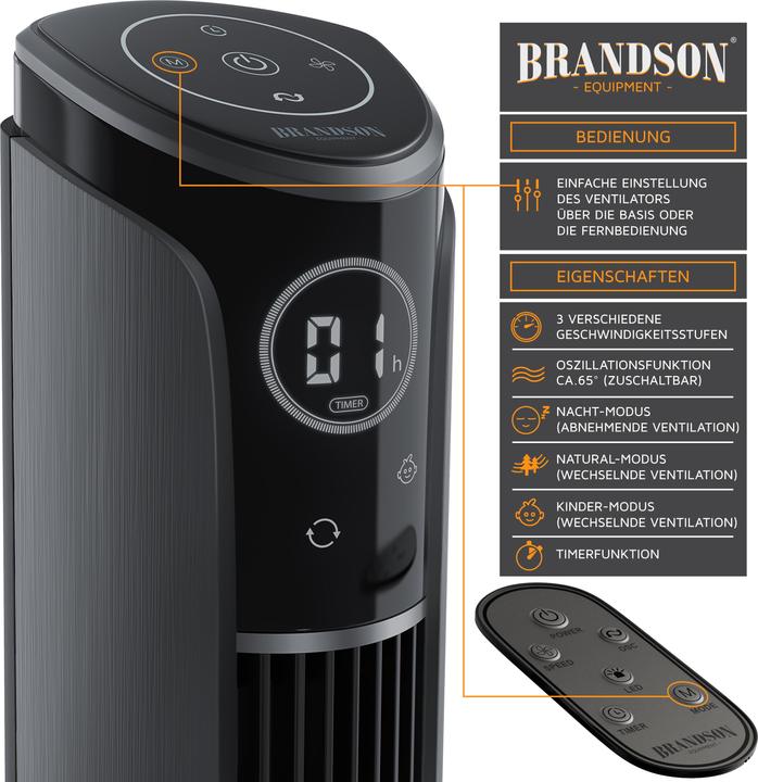 Actual product image Brandson Tower fan (52 dB)
