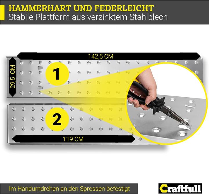 Immagine prodotto Craftfull Arbeitsplattform für Mehrzweckleiter CF-104A (Piattaforma di lavoro)
