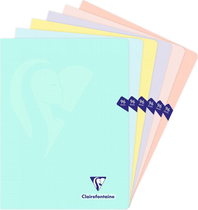 Image du produit Clairefontaine Cahier piqué Mimesys PASTEL 24x32 cm 96 pages petits carreaux + marge couverture polypropylène - (Quadrillé, Couverture souple)
