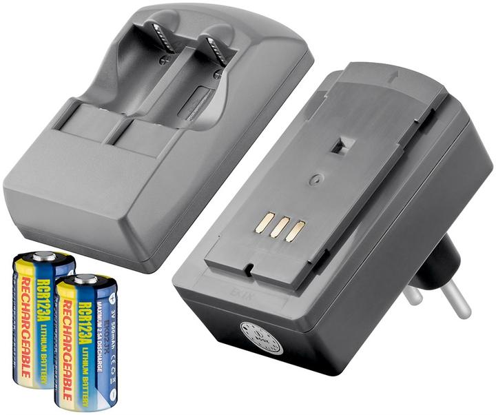 Actual product image Goobay photo battery plug charger (1 pcs., CR123A, 1000 mAh, Rechargeable battery)