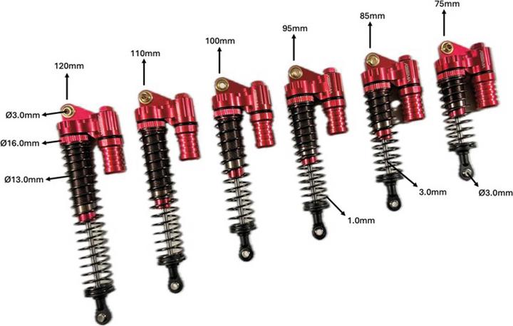 Produktbild Absima Piggyback Alu-Stossdämpfer 110mm (2Stk)