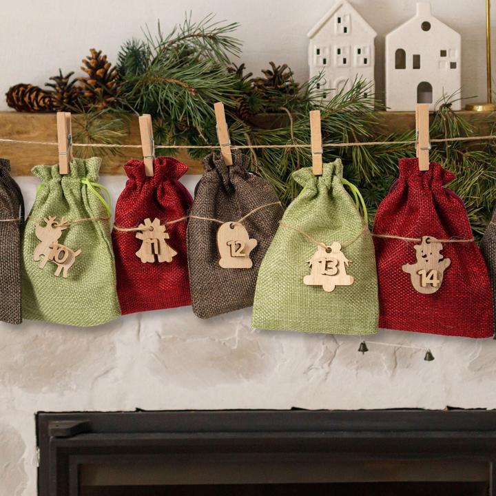 Actual product image Hermex Weihnachtskalender zum Befüllen Do-It-Yourself-Adventskalender Jutebeutel