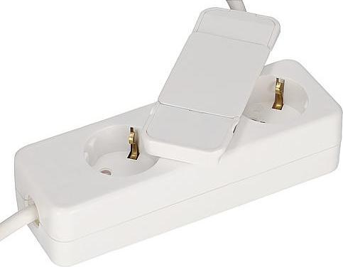 Actual product image EGB 3-way socket outlet with flat plug 3x1.5 white 1.5m (3 x)