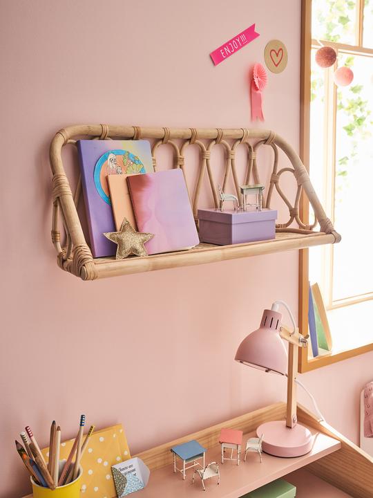 Actual product image Vertbaudet Children's room wall shelf made of rattan