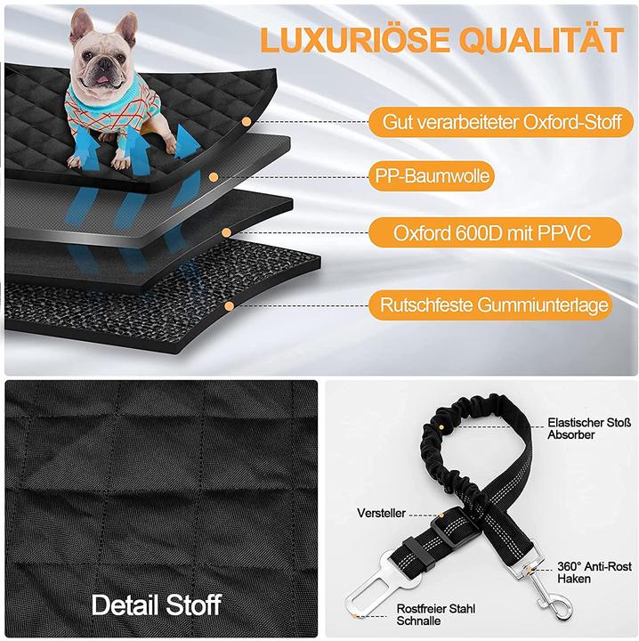Produktbild Garelf Hundedecke für Rückbank (Stil 1) (Hund, Sicherheitsverschluss, Waschmaschinenfest)