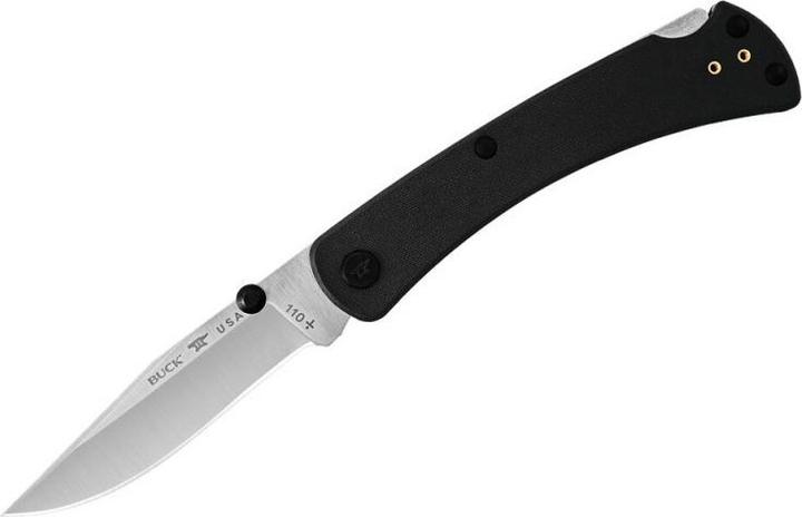 Image du produit Buck 110 SLIM PRO TRX, noir, acier S30V, inoxydable, back lock, manche G10, clip de poche Tip Up (9.50 cm)
