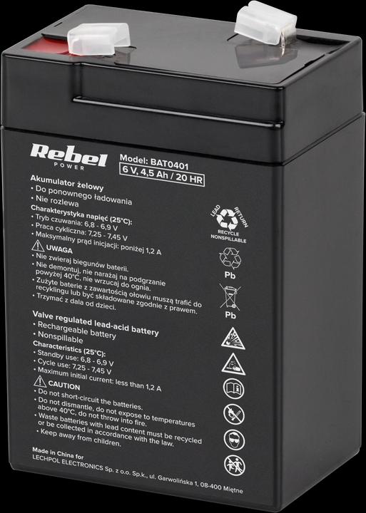 Immagine prodotto Rebel Batterie 6V 4.5Ah (1 pz., Specifico del dispositivo, 4500 mAh)