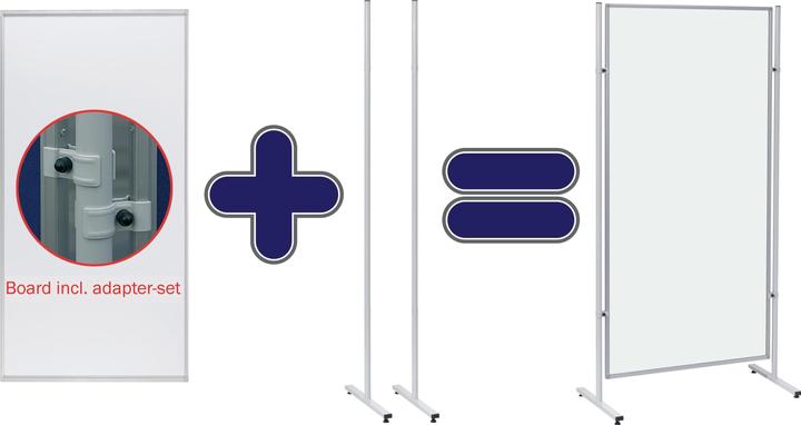 Image du produit Franken Jeu de roulettes pour système de cloisons ECO, noir en plastique, blocables