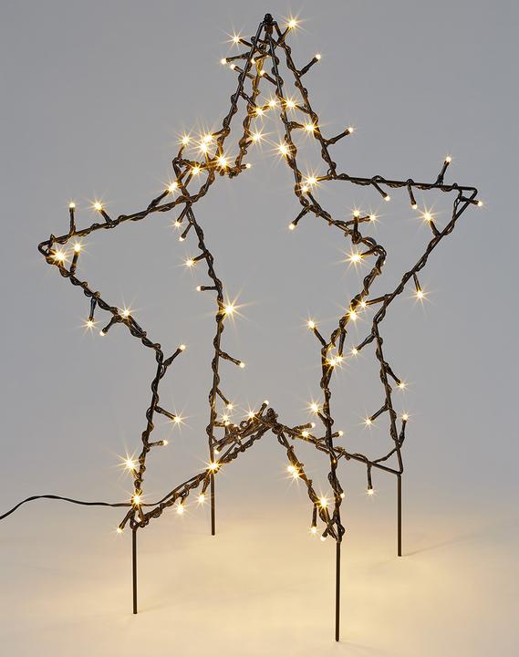 Actual product image Hellum 578355 LED Illuminated picture star Christmas motif light chain warm white 90 LED Outdoor 2D/3D Met (3 m)