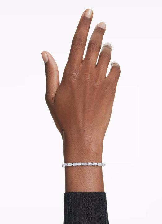 Actual product image Swarovski Matrix Tennis Armband Baguette Schliff Weiss (20.50 cm, Swarovski Metal)