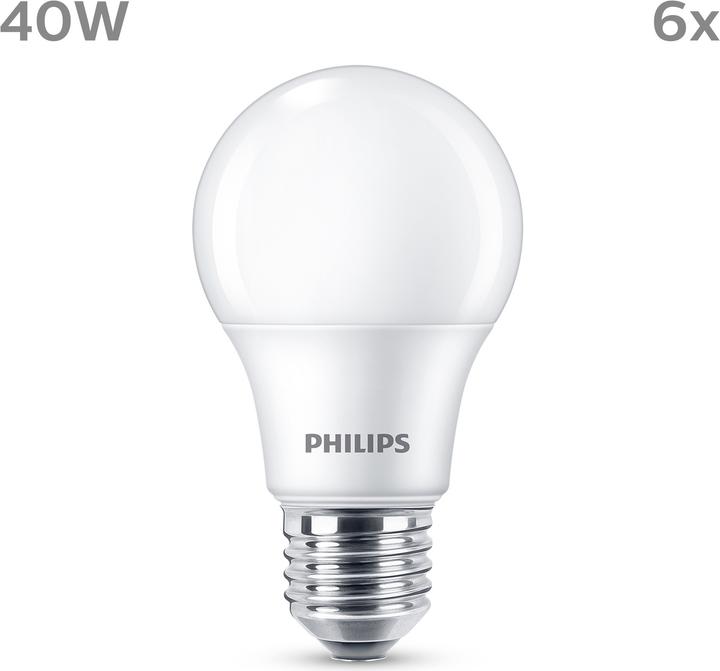 Produktbild Philips LED Lampe (E27, 4.90 W, 470 lm, 6 x, F)