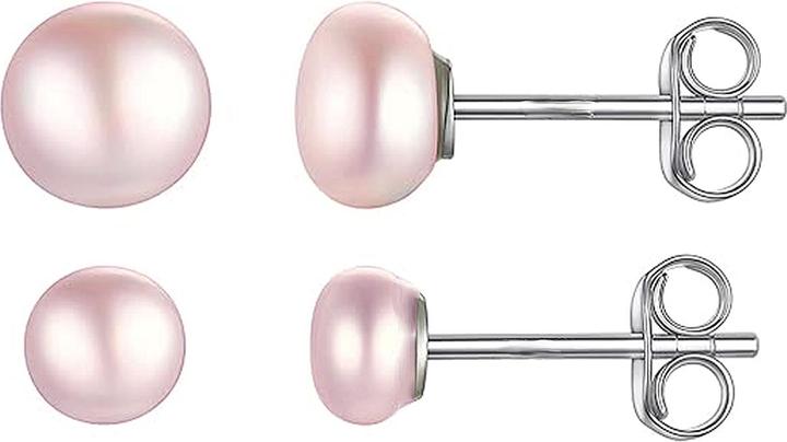 Actual product image Leyda Pearl stud earrings (Coloured stone)