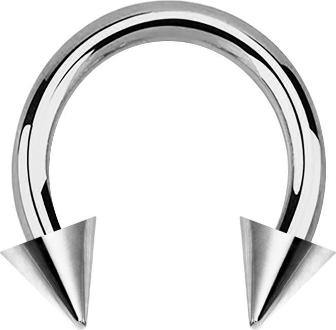Star Piercing Circular Barbell Innengewinde silber mit zwei Cones (ohne Messing, Chirurgenstahl 316L)