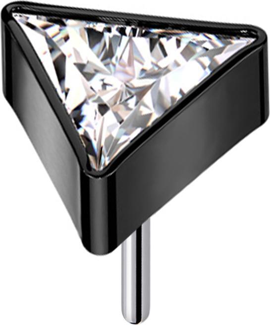 Produktbild Star Piercing Threadless dreieck schwarz Kristall silber (ohne Messing, Titan G23)