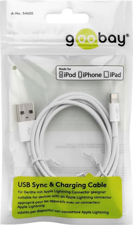 Produktbild Goobay Lightning USB Lade- und Synchronisationskabel (3 m, USB 2.0)