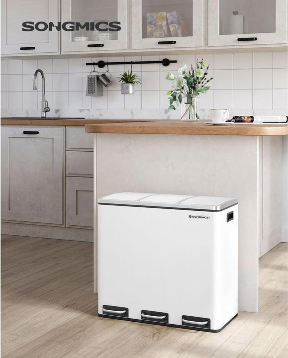 Actual product image Songmics Waste separator 3 x 18.0 l white (54 l)