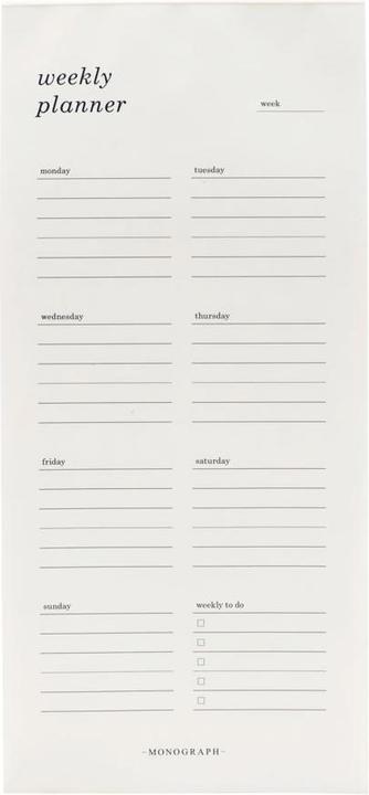 Monograph Wekelijkse notitiekalender (Hoog, Duits)