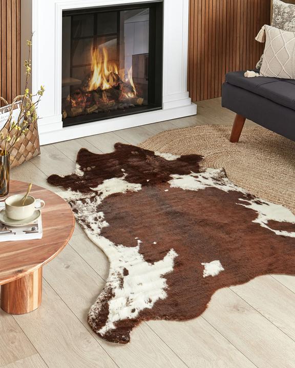 Produktbild Beliani Kunstfell-Teppich Kuh braun / weiss 130 x 170 cm BOGONG