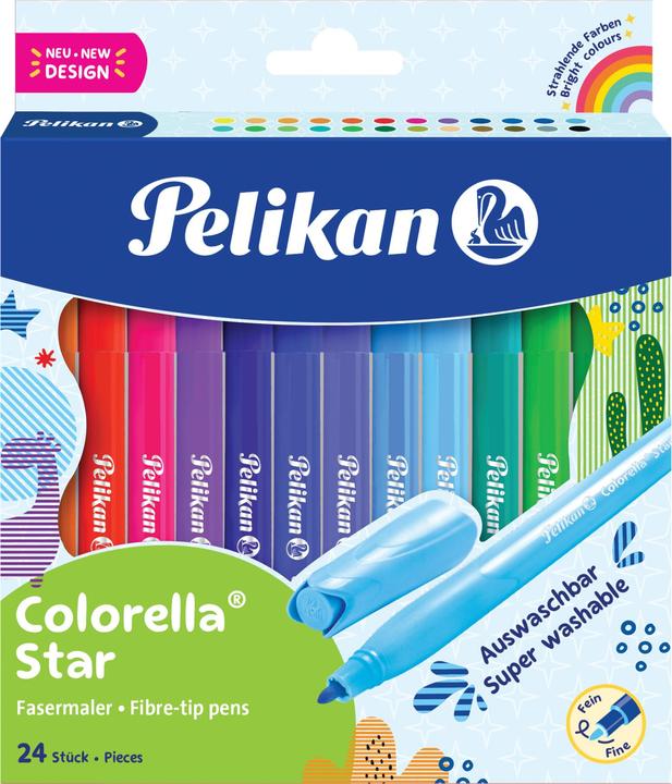 Actual product image Pelikan colorella star fibre-tip pens, 24-count cardboard box (Multicoloured, 24 x)