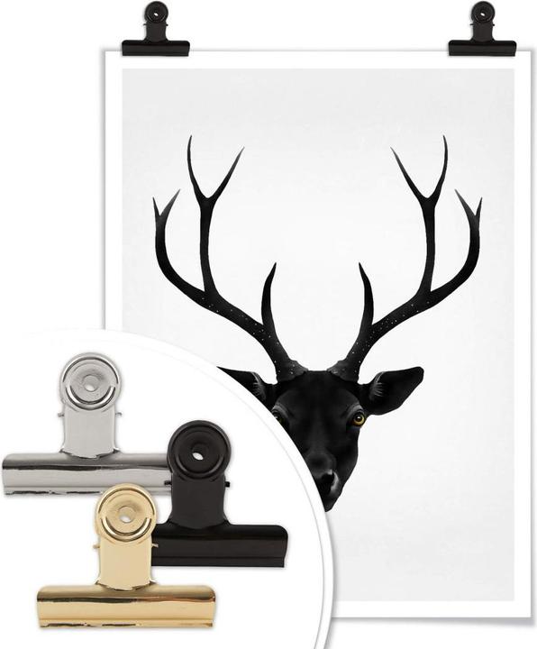 Actual product image Trenddeko The Black Deer - Black Deer (24 x 30 cm)