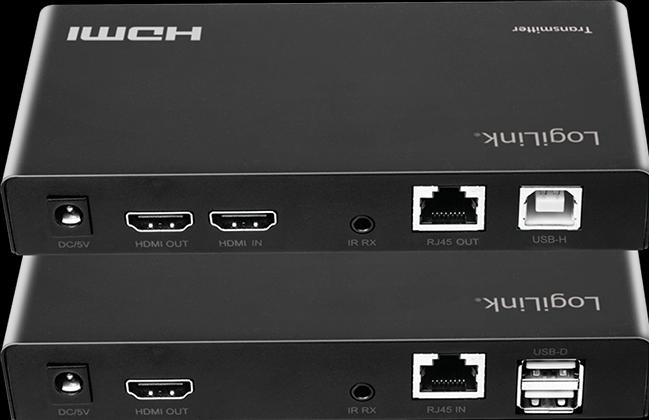 Actual product image LogiLink HDMI extender set via LAN, KVM, 2x USB-A, 1080p, HDCP, IR, Loop Out (Extender)