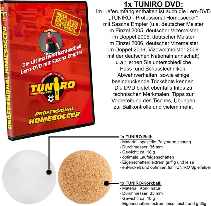 Produktbild Tuniro Kickertisch BASIC Weiss Tischkicker