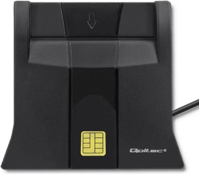 Produktbild Qoltec Skeneris Smart chip ID card scanner USB 2.0 Plug&Play vertical (USB 2.0)