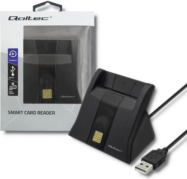 Produktbild Qoltec Skeneris Smart chip ID card scanner USB 2.0 Plug&Play vertical (USB 2.0)