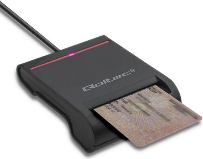 Actual product image Qoltec Skeneris Smart chip ID card scanner USB 2.0 Plug&Play (USB 2.0)