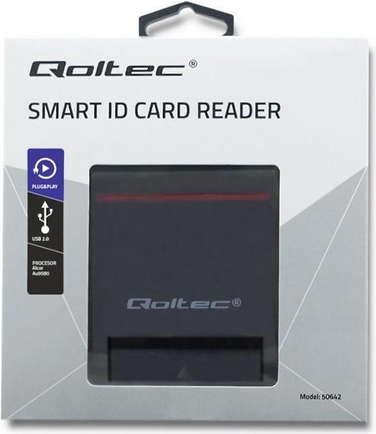 Actual product image Qoltec Skeneris Smart chip ID card scanner USB 2.0 Plug&Play (USB 2.0)