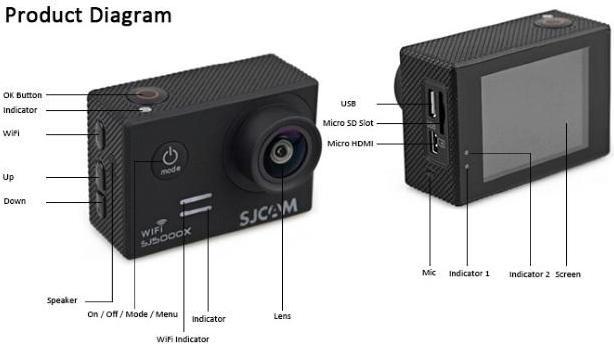 Produktbild Sjcam SJ5000X action sports camera 4K Ultra HD CMOS 12 MP Wi-Fi 68 g (60p, WLAN)