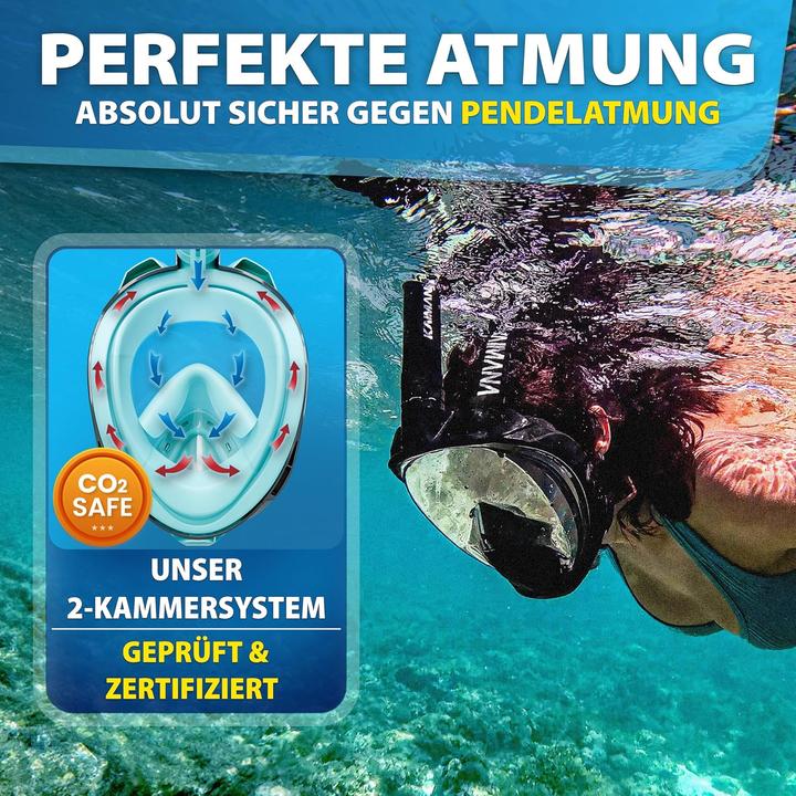 Actual product image Kaimana Schnorchelmaske Vollgesichts-Tauchermaske