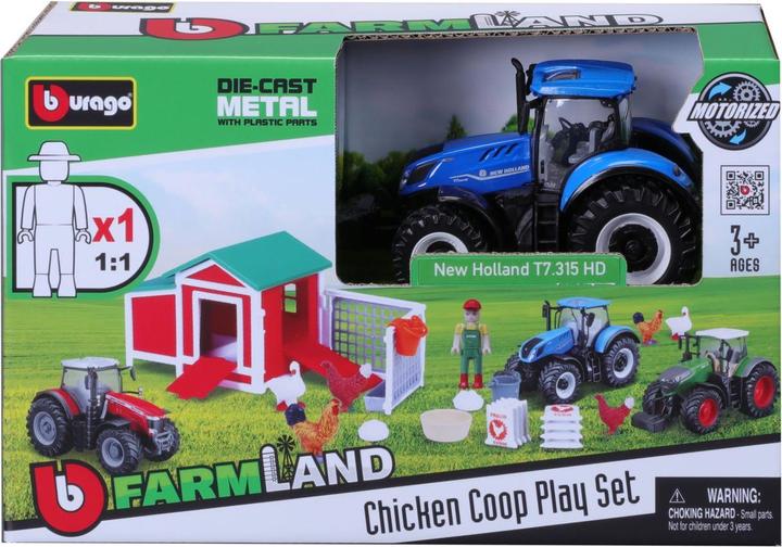 Produktbild Bburago Hühnerstall mit Traktor