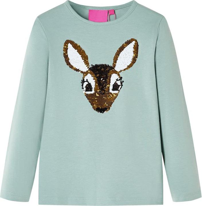 Produktbild VidaXL Kinder-Langarmshirt Minzgrün 128,Material: 95 % Baumwolle (128)