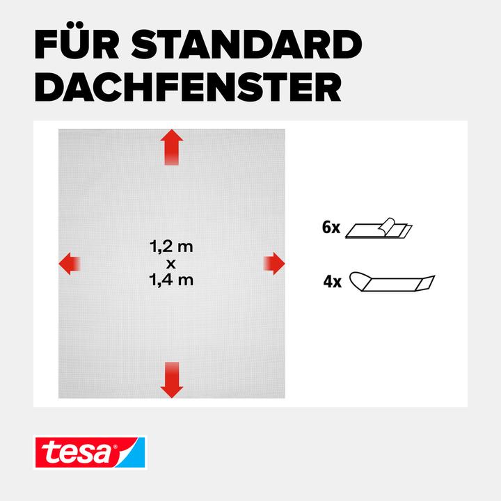 Image du produit tesa Fly screen pour les fenêtres de toit avec protection solaire (120 x 140 cm)