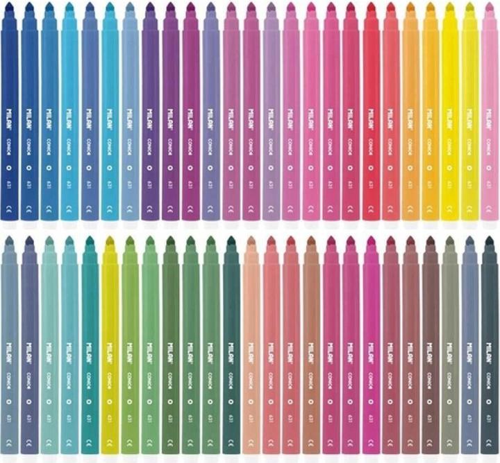 Actual product image Set of 50 tapered felt-tip pens in a transparent folder - WIKR-931277 (Multicoloured, 50 x)