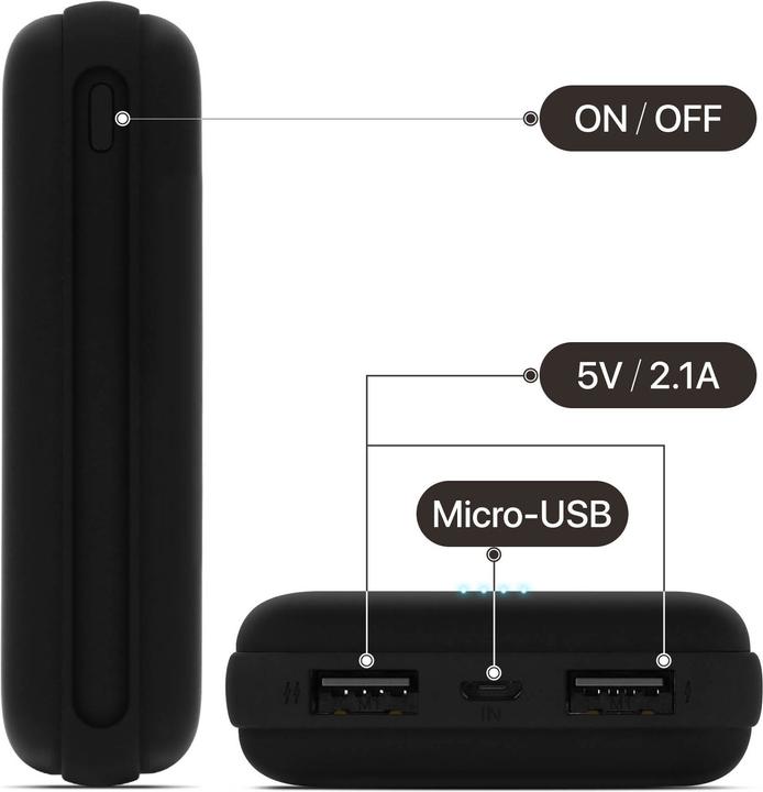 Immagine prodotto Akashi ALTPB10COMPBL 2x porte USB + connettore Micro-USB (10000 mAh)