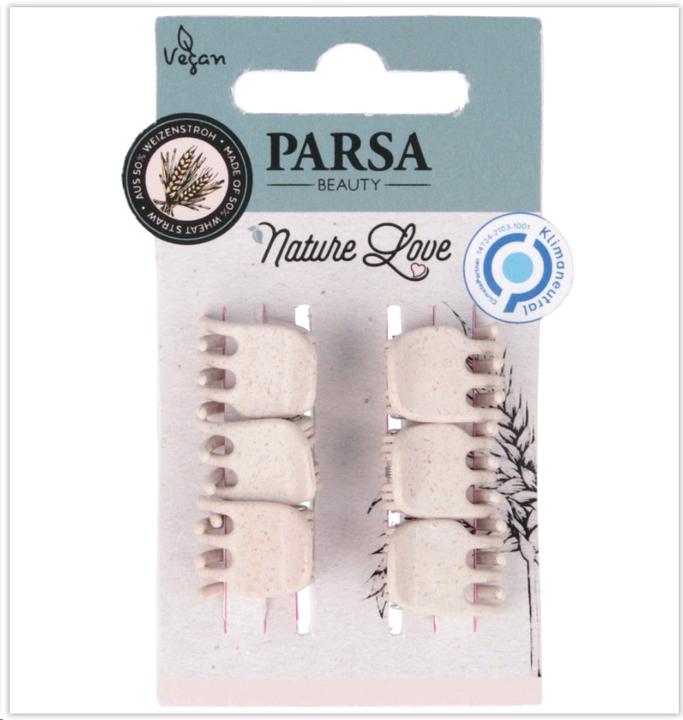 Produktbild Parsa Beauty PARSA Nature Love Haarklammer, rosa Klein, 6 Stk., aus Weizenstroh (6 Stk.)