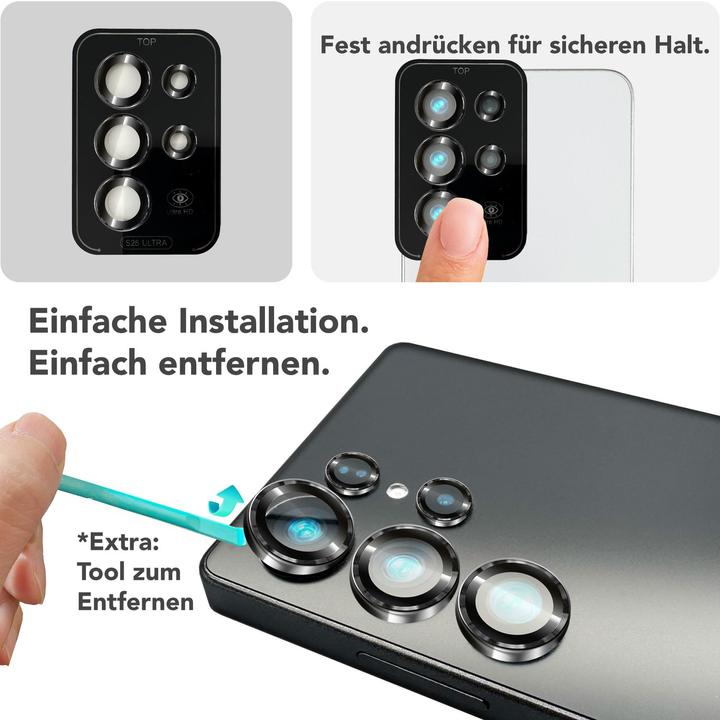 Produktbild Nalia Focus.Pro CLX - Kameraschutz Linsenglas Reflexionsfrei - Camera Lens Protector (1 Stück, Samsung Galaxy S25 Ultra)