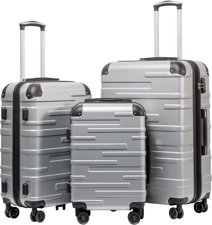 Coolife 3-teiliges Hartschalen-Koffer-Set