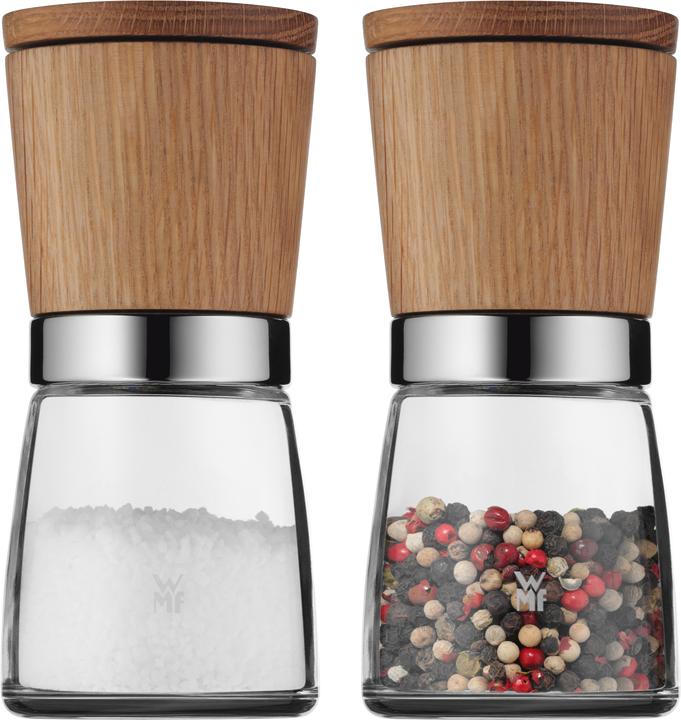 WMF Mühlenset Salzmühle Pfeffermühle Set 2tlg Keramikmahlwerk Ceramill Nature Glas (Pfeffer, Salz)