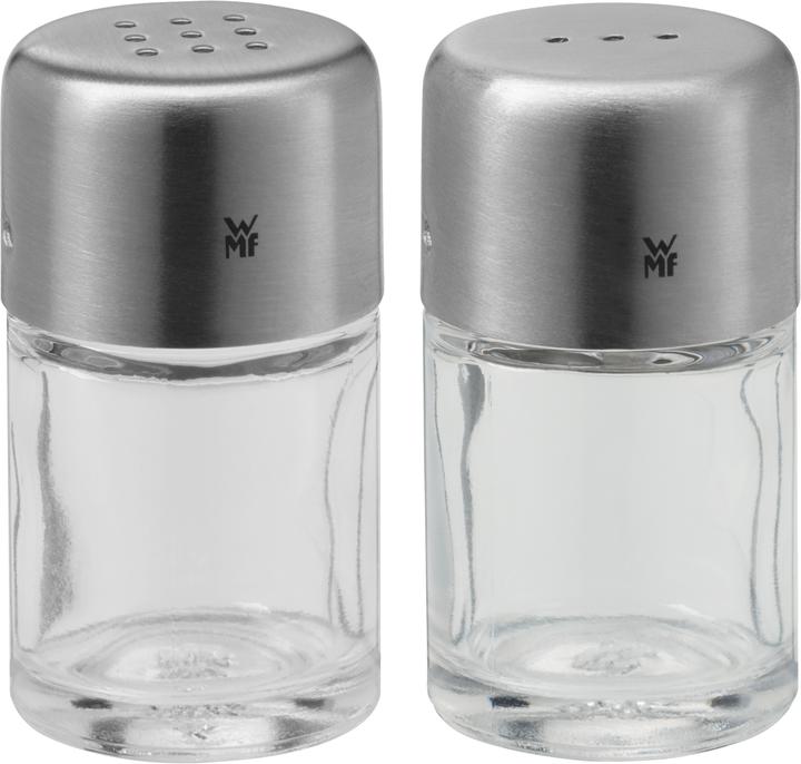 WMF Salz und Pfefferstreuer Set 2tlg Streuer klein Bel Gusto Edelstahl matt (Salz, Pfeffer)