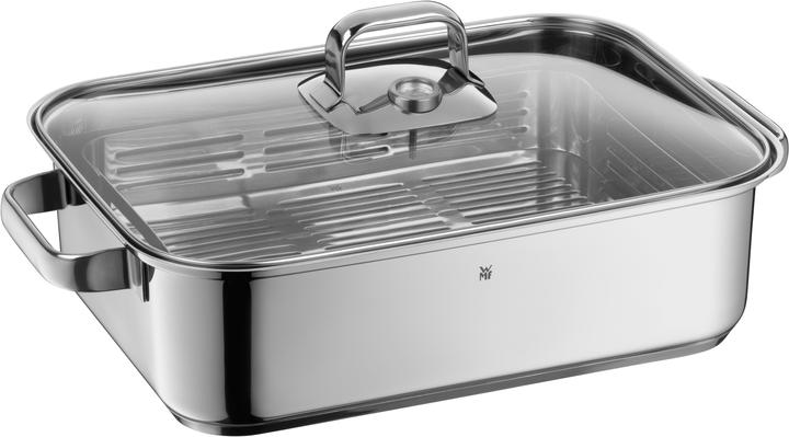 Produktbild WMF Dampfgarer Bräter 6,5l Glasdeckel Garblech Vitalis Aroma Edelstahl Induktion