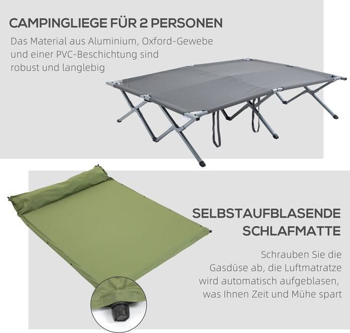 Immagine prodotto Swisshandel24 Lettino da campeggio con tenda letto da campeggio rialzato per 2 persone tenda a cupola con (Tenda a cupola, 2 persone)