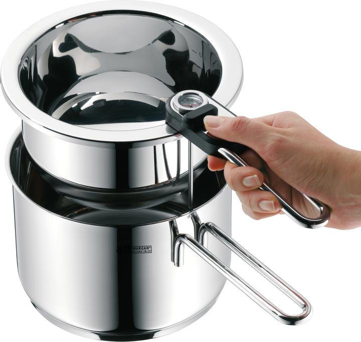 Produktbild WMF Kochtopf Simmertopf 18cm mit Temperaturanzeige Topf 1,5l Edelstahl Induktion (18 cm, Kochtopf, Edelstahl)